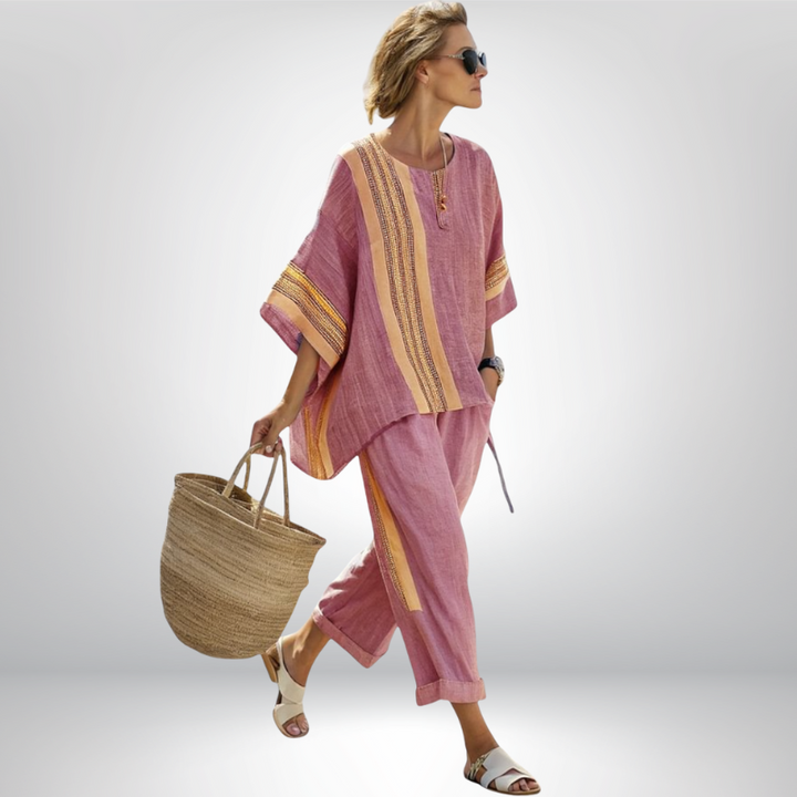 Daisy™ | Conjunto boho a rayas