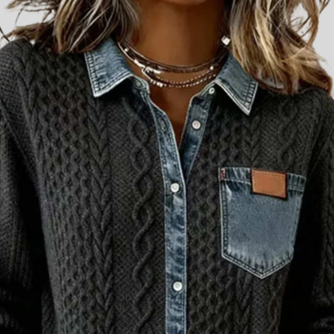 Simone™ | Camisa de denim con parches