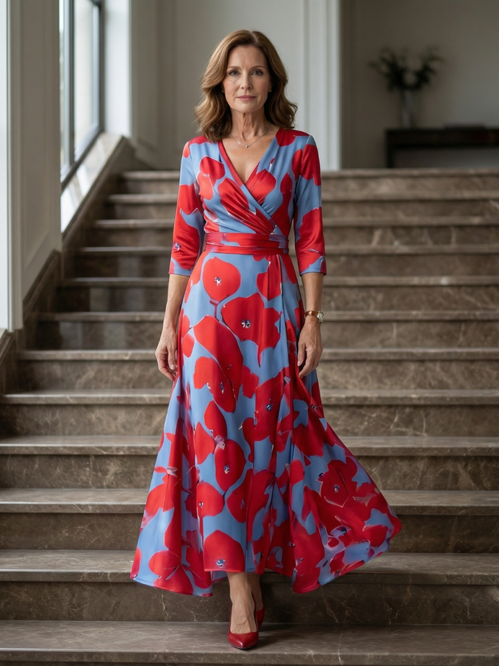 Andrea™ | Vestido Midi con Escote Cruzado