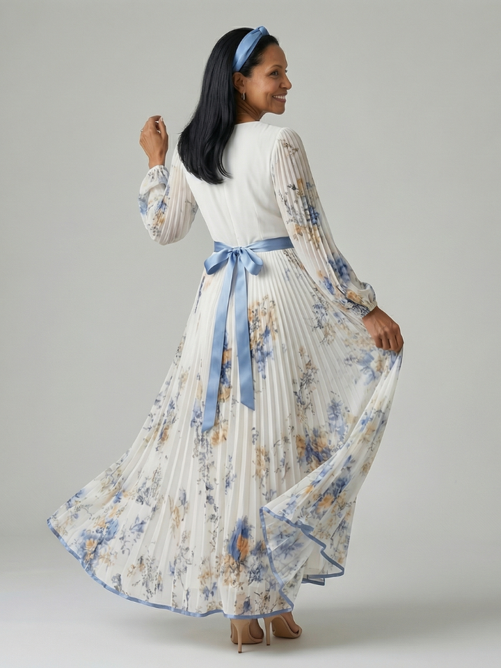 Natalia™ | Vestido midi envolvente plisado