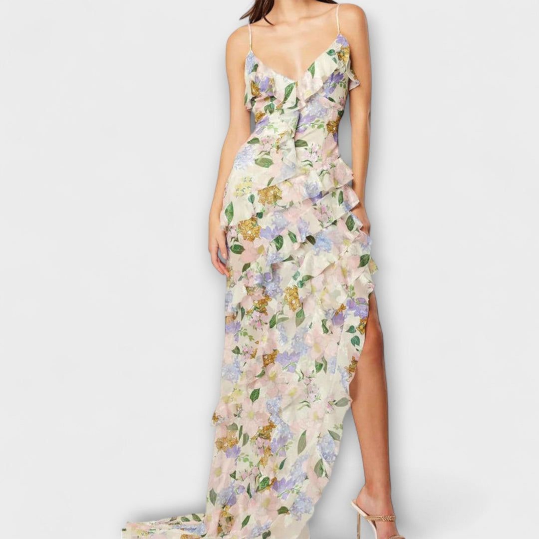 Indie - Vestido con volantes y estampado