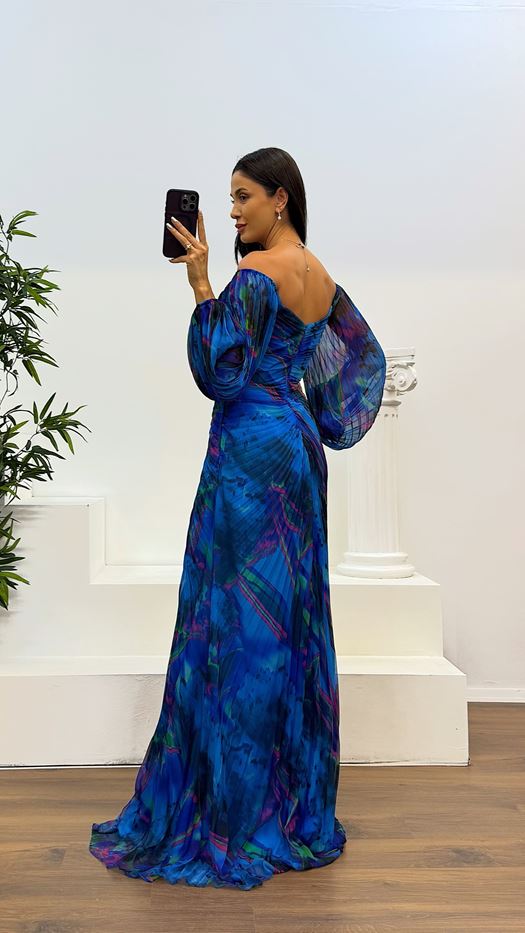 Gisselle - Vestido maxi con escote en forma de V