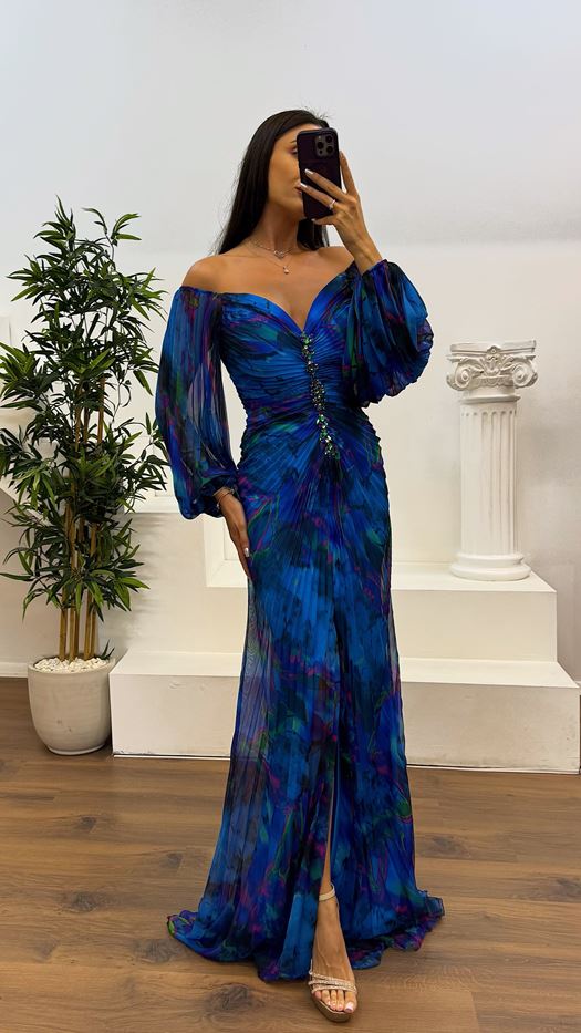 Gisselle - Vestido maxi con escote en forma de V