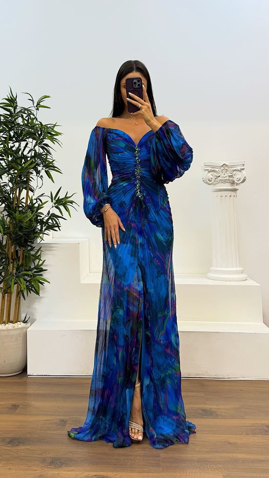 Gisselle - Vestido maxi con escote en forma de V