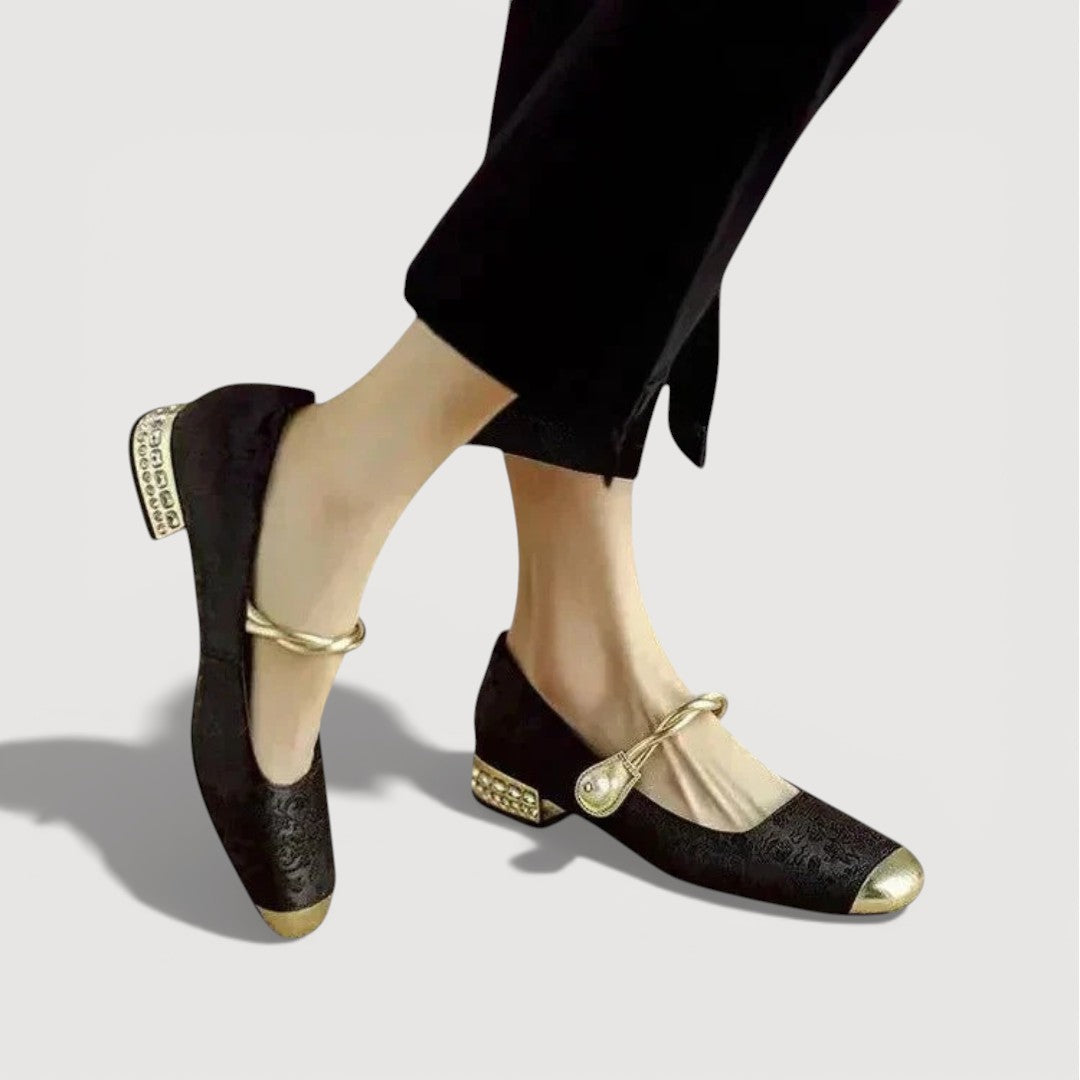 KRYSTAL – Zapatos de tacón bajo vintage
