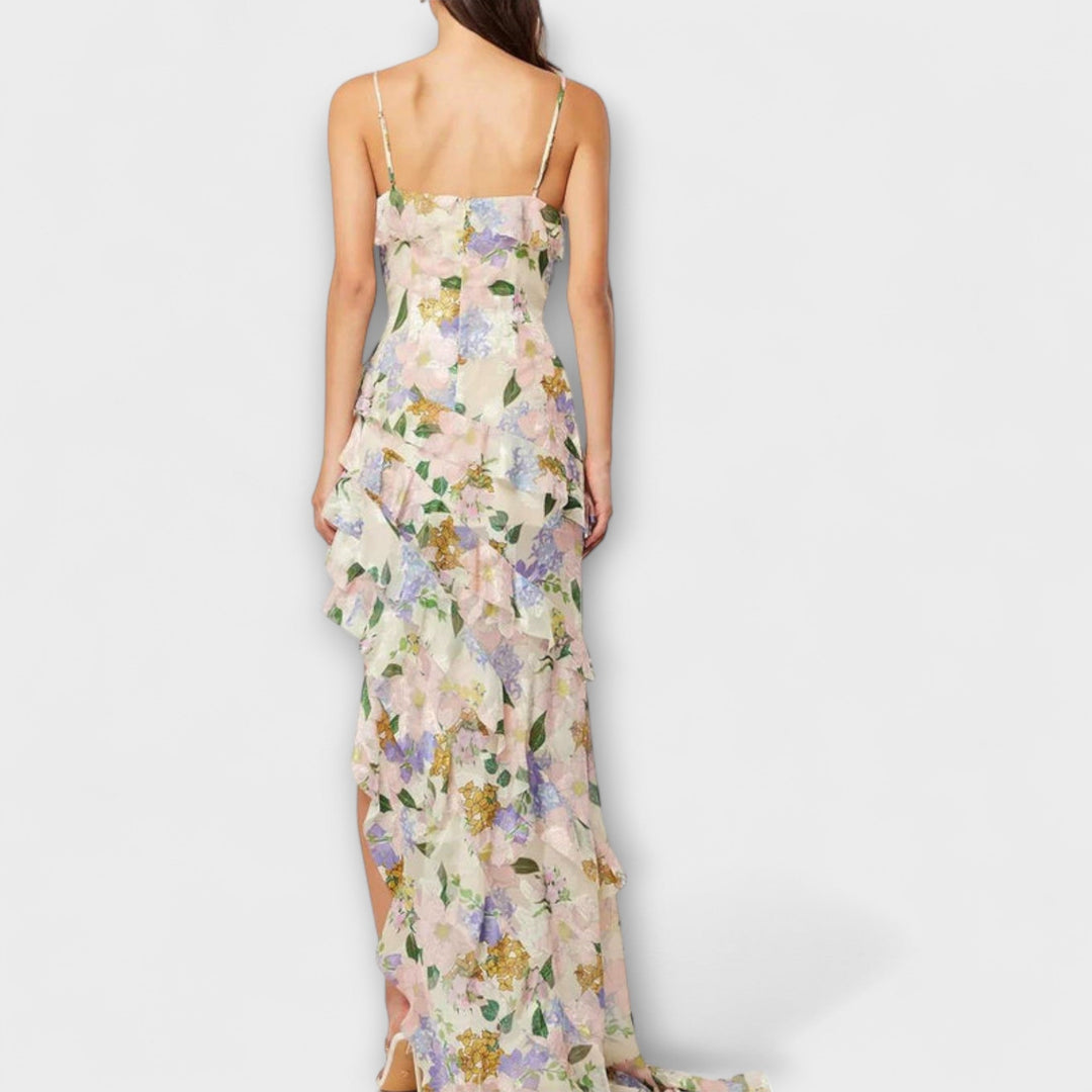Indie - Vestido con volantes y estampado