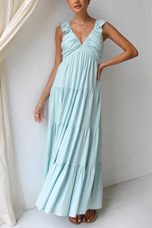 Juliet | Maxi Dress with Ruffles and V-Neck