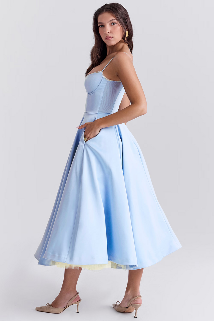 Luce - Midi Dress in Satin Tulle