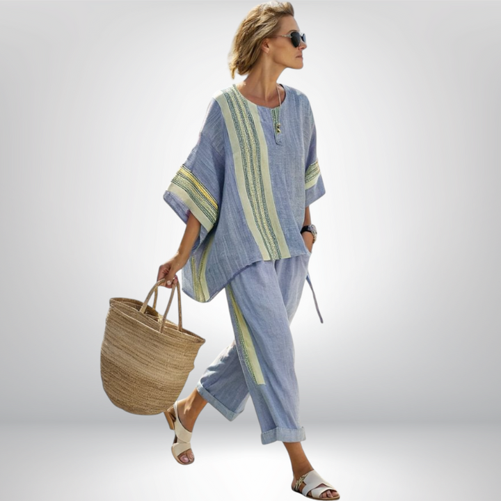 Daisy™ | Conjunto boho a rayas