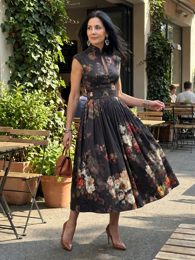 Pilar™ | Vestido midi plisado floral