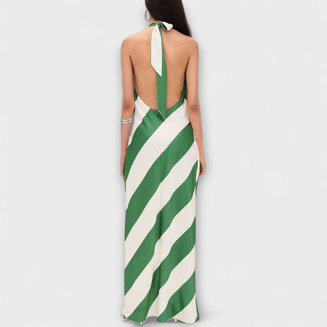 Marlowe - Vestido maxi con rayas y espalda al descubierto