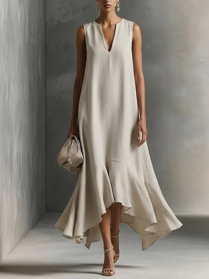 Astra - Vestido largo sin mangas con escote en pico