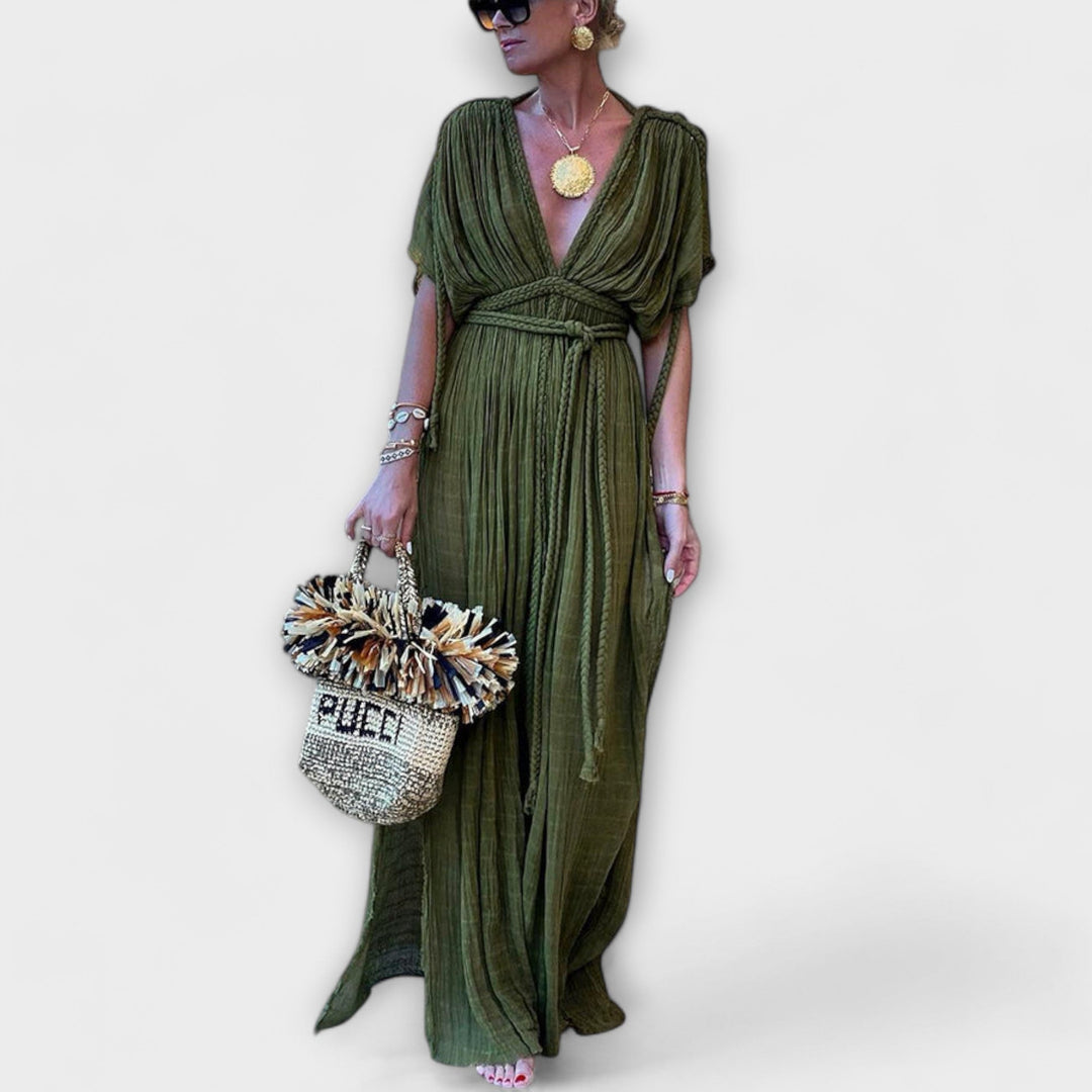 Vestido kimono maxi de estilo griego