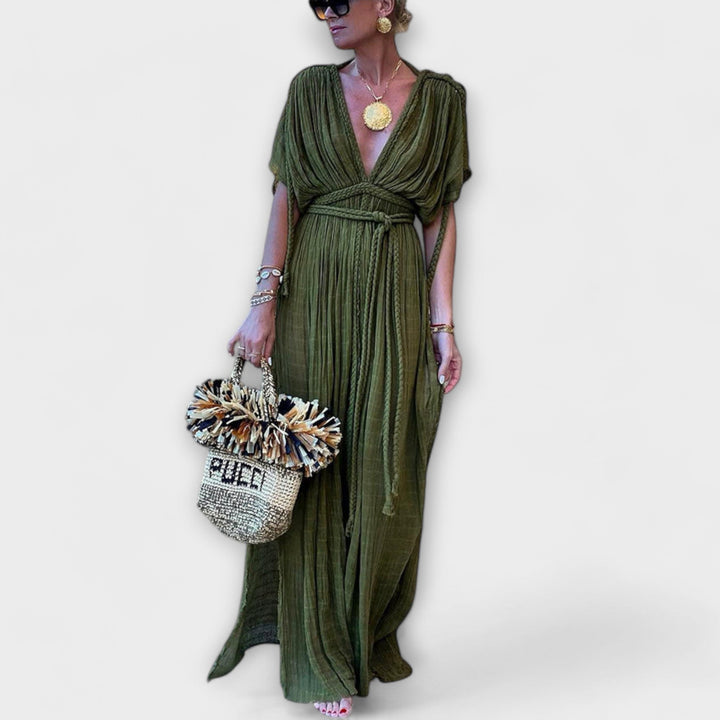 Vestido kimono maxi de estilo griego