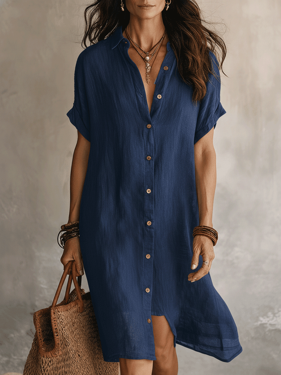 Vestido midi negro bohemio moderno de corte relajado