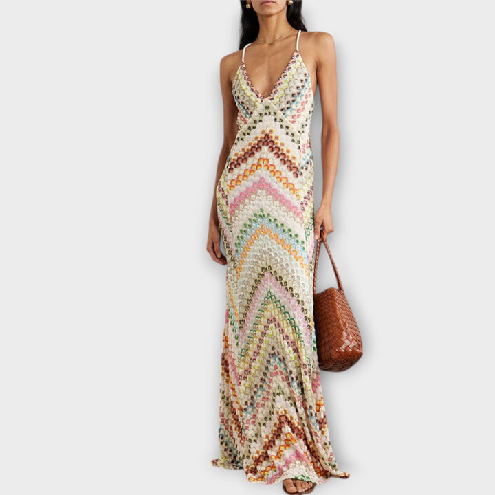 Remi - Vestido maxi con patrón de espiga multicolor de Missoni