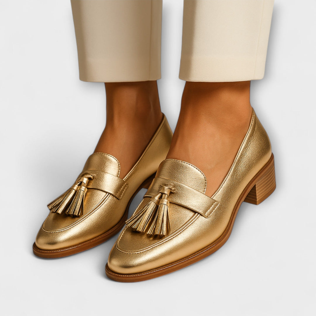 Isolde - Brillantes Mocasines Dorados