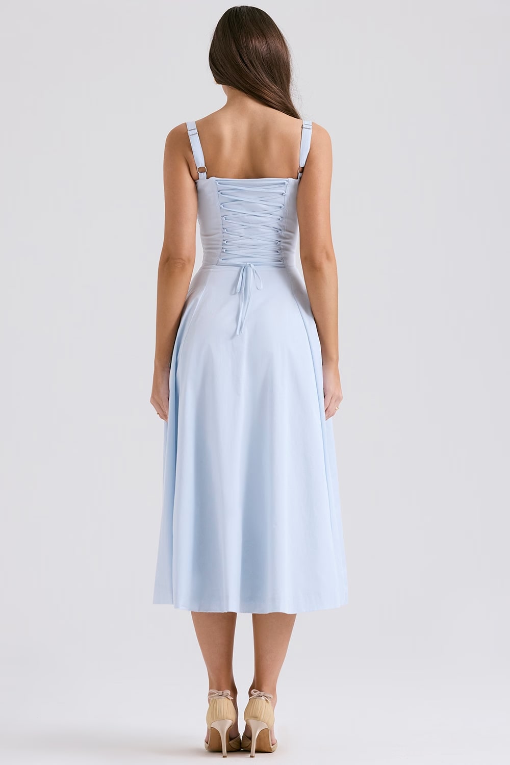 AURORA - VESTIDO MIDI CON CORSÉ Y CORDONES