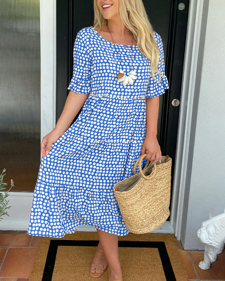 Vestido Midi de Lunares con Volantes