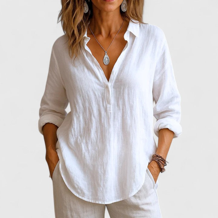Franzina - Blusa de lino cómoda