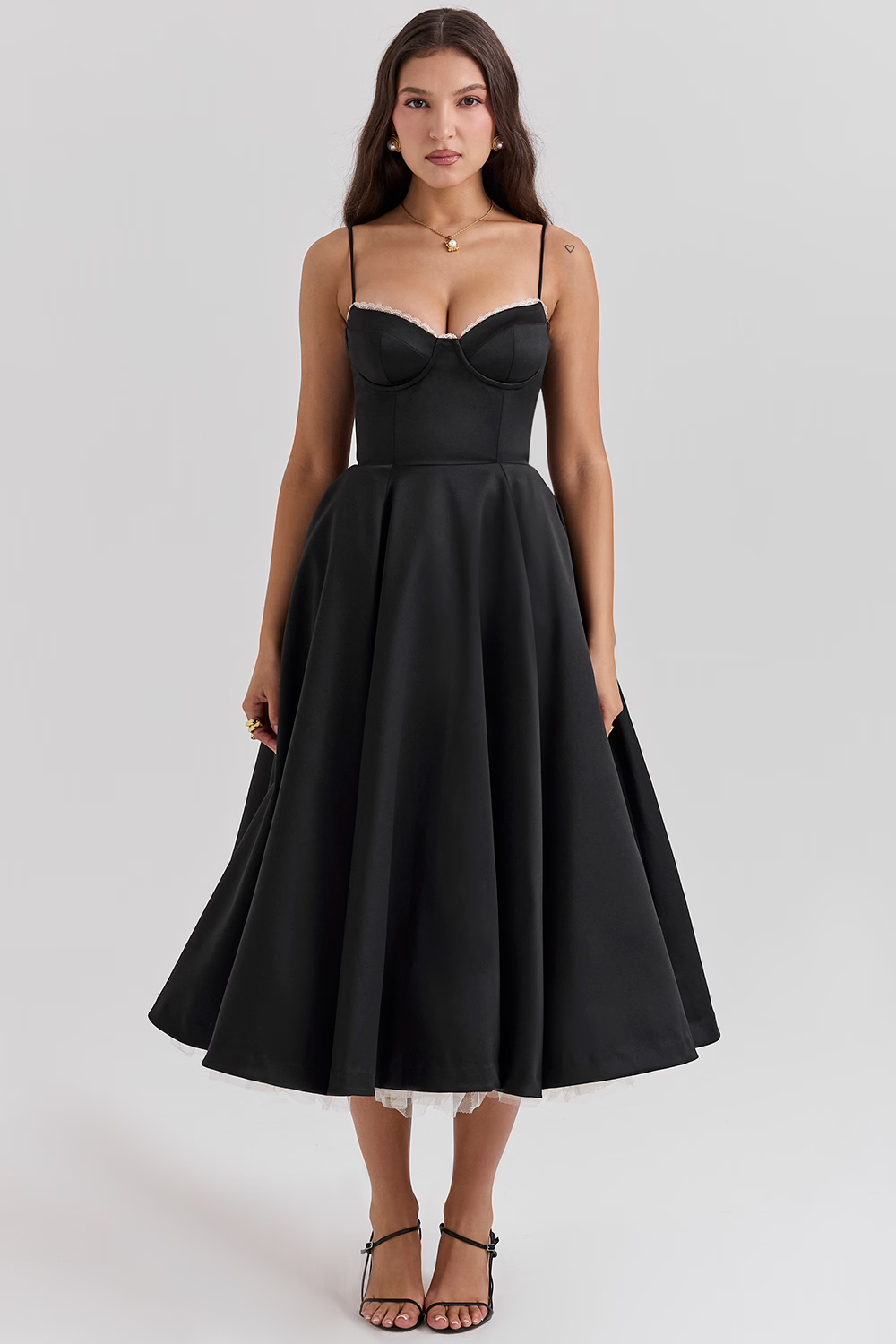 Luce - Midi Dress in Satin Tulle