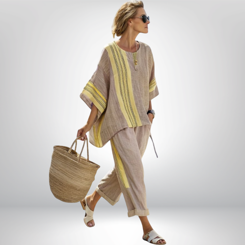 Daisy™ | Conjunto boho a rayas
