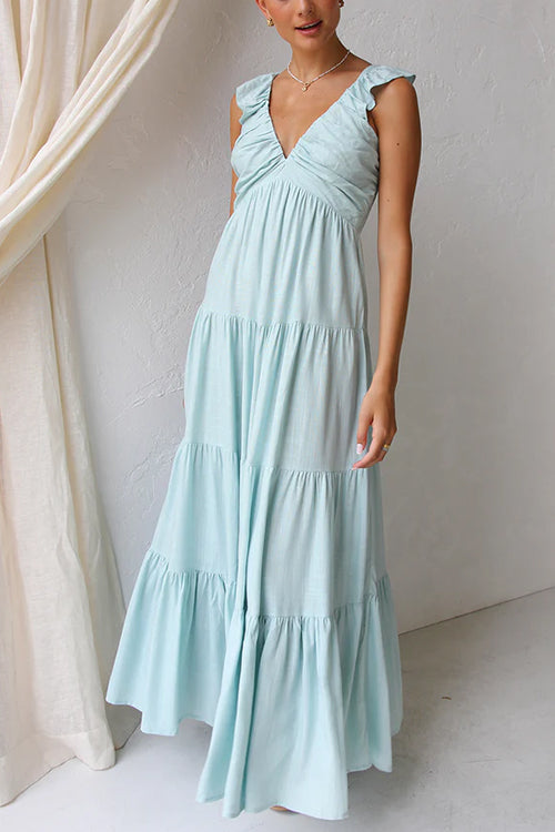 Juliet | Maxi Dress with Ruffles and V-Neck