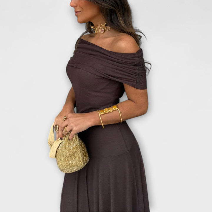 Louka - Toledo vestido maxi de un solo hombro