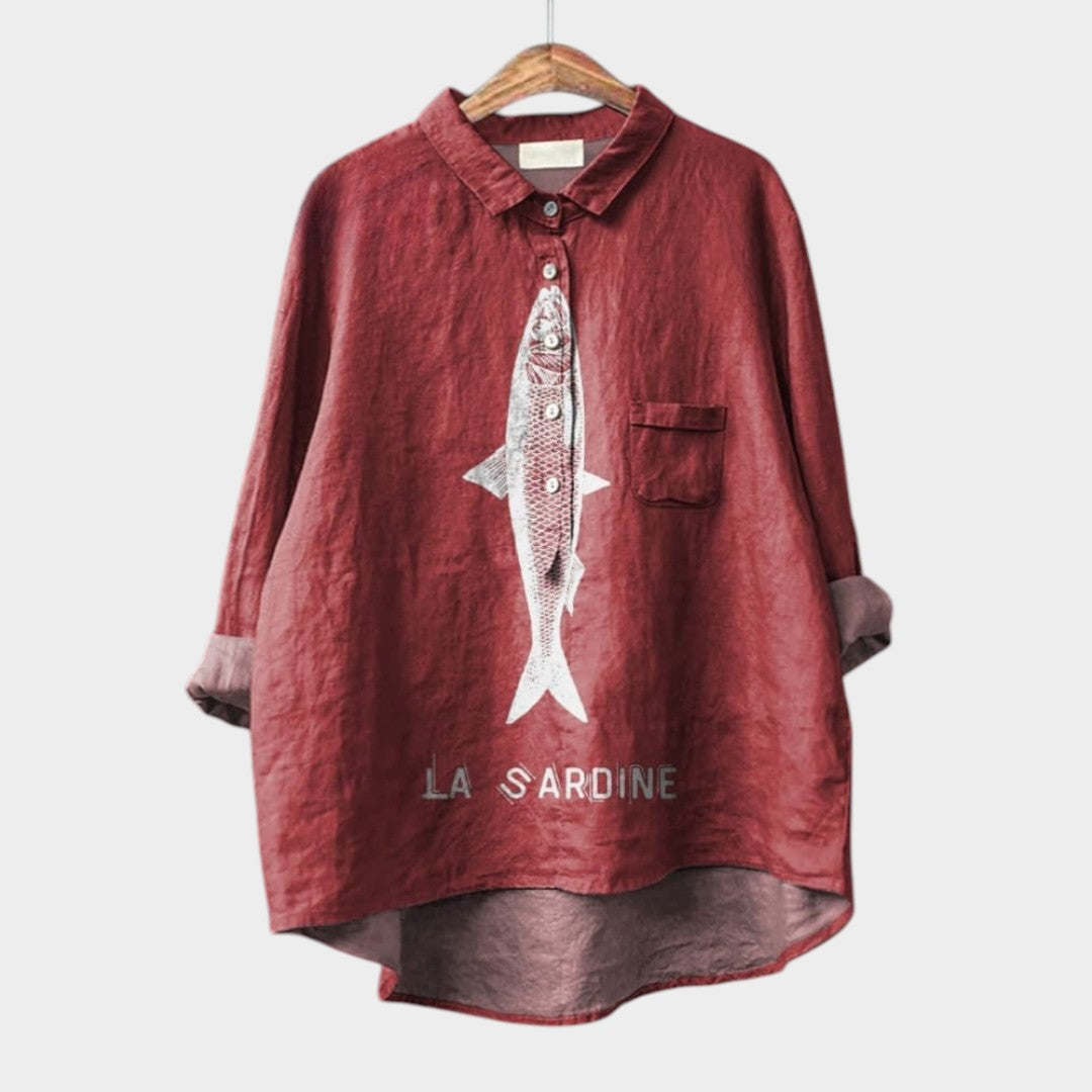 Aria™ | Blusa de lino atemporal con estampado