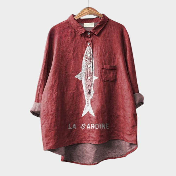 Aria™ | Blusa de lino atemporal con estampado
