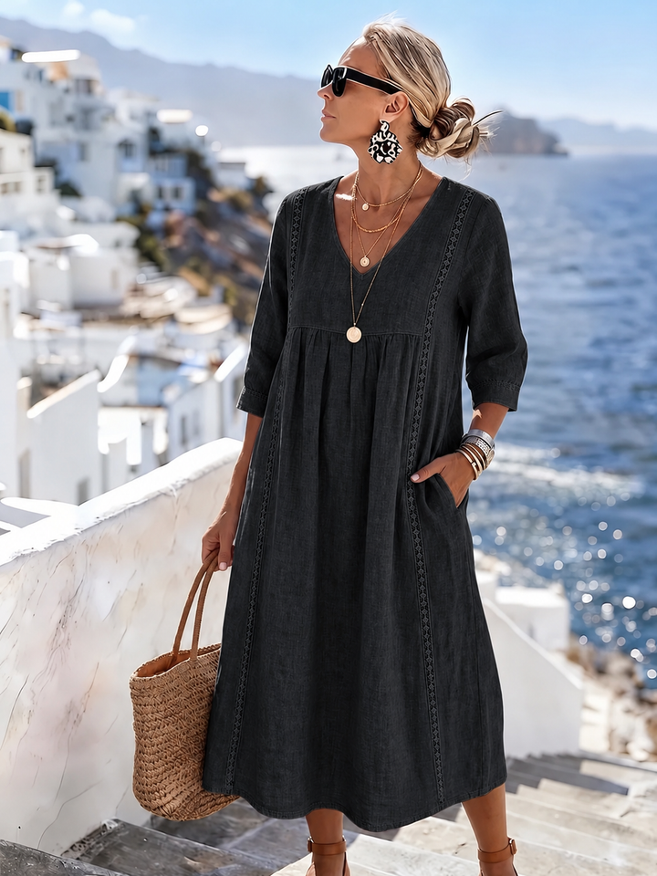 Helena - Vestido casual holgado de encaje patchwork