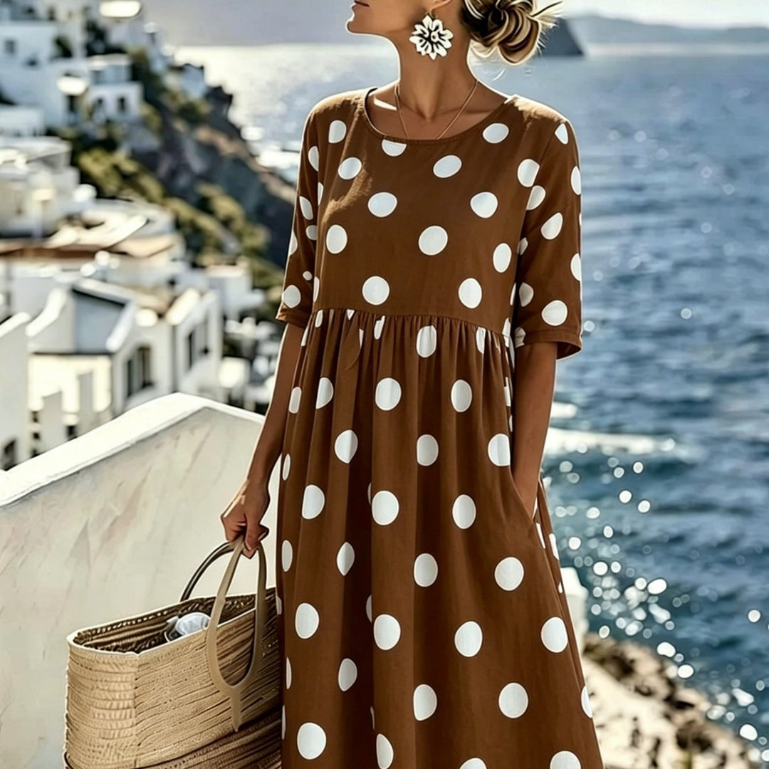 Penélope™ | Clásico Vestido Midi de Lunares