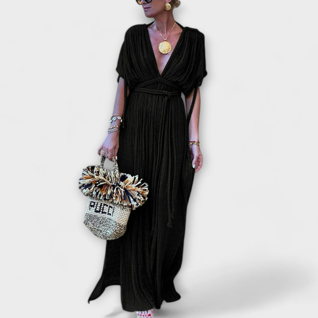 Vestido kimono maxi de estilo griego