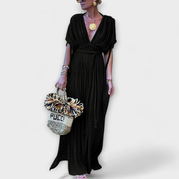 Vestido kimono maxi de estilo griego