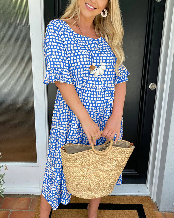 Vestido Midi de Lunares con Volantes