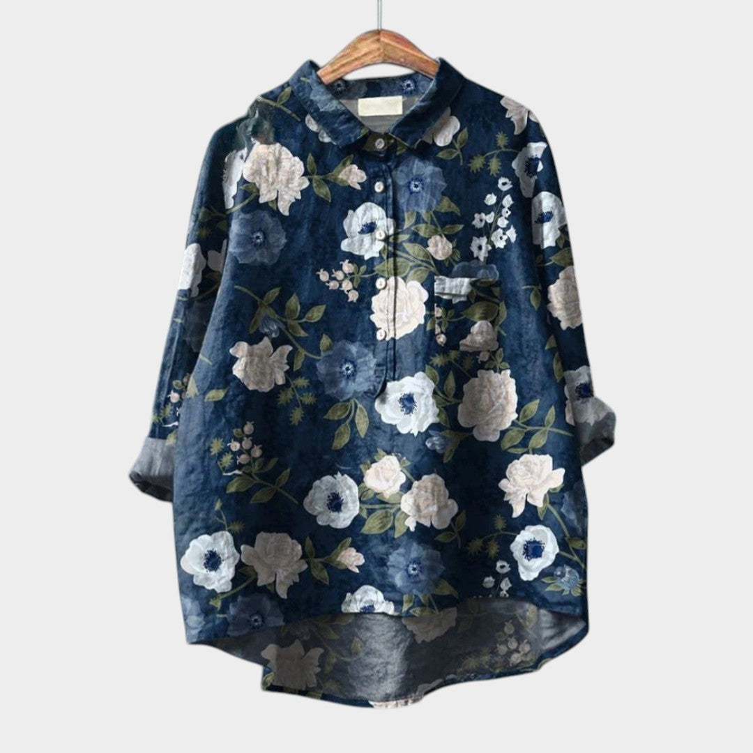 Lucia™ | Blusa de lino atemporal con estampado