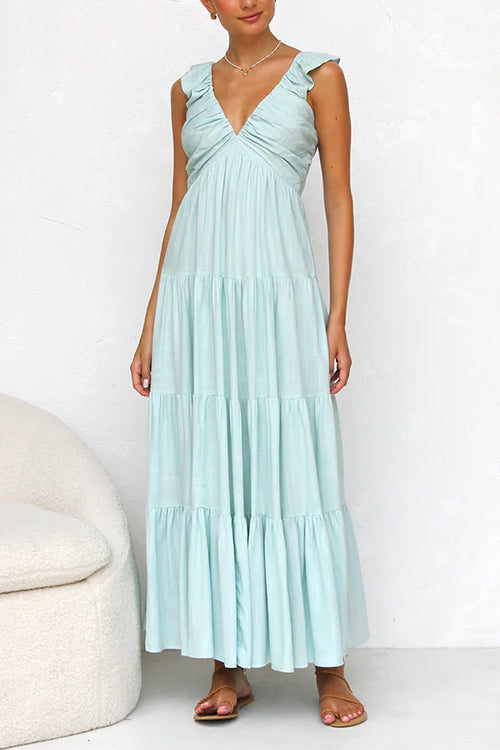 Juliet | Maxi Dress with Ruffles and V-Neck