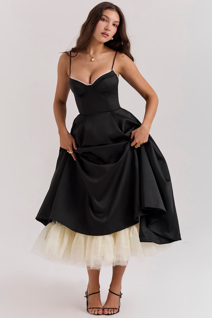 Luce - Midi Dress in Satin Tulle