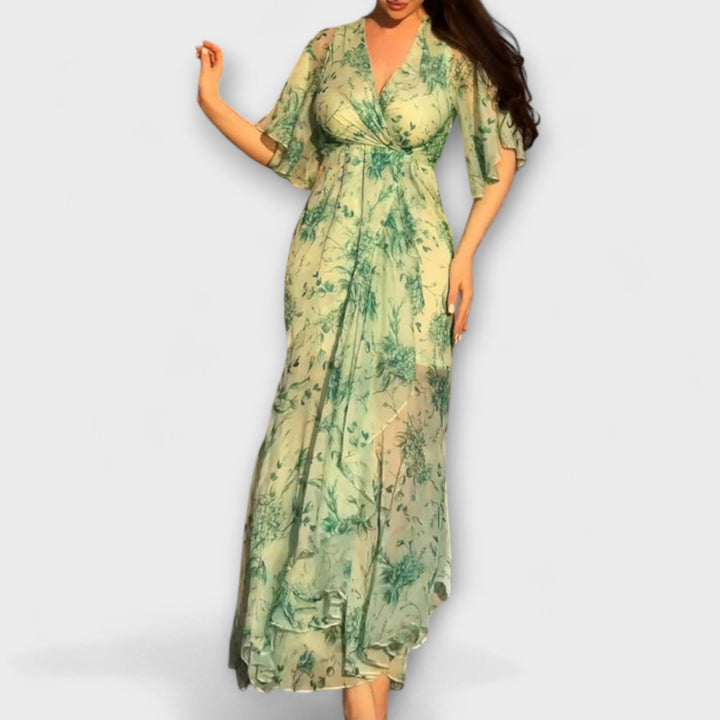 Lana - Vestidos florales con escote en V