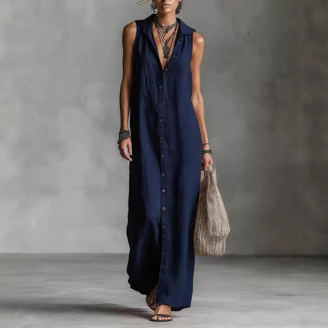 Kamila | Vestido Longo Regata Estilo Casual