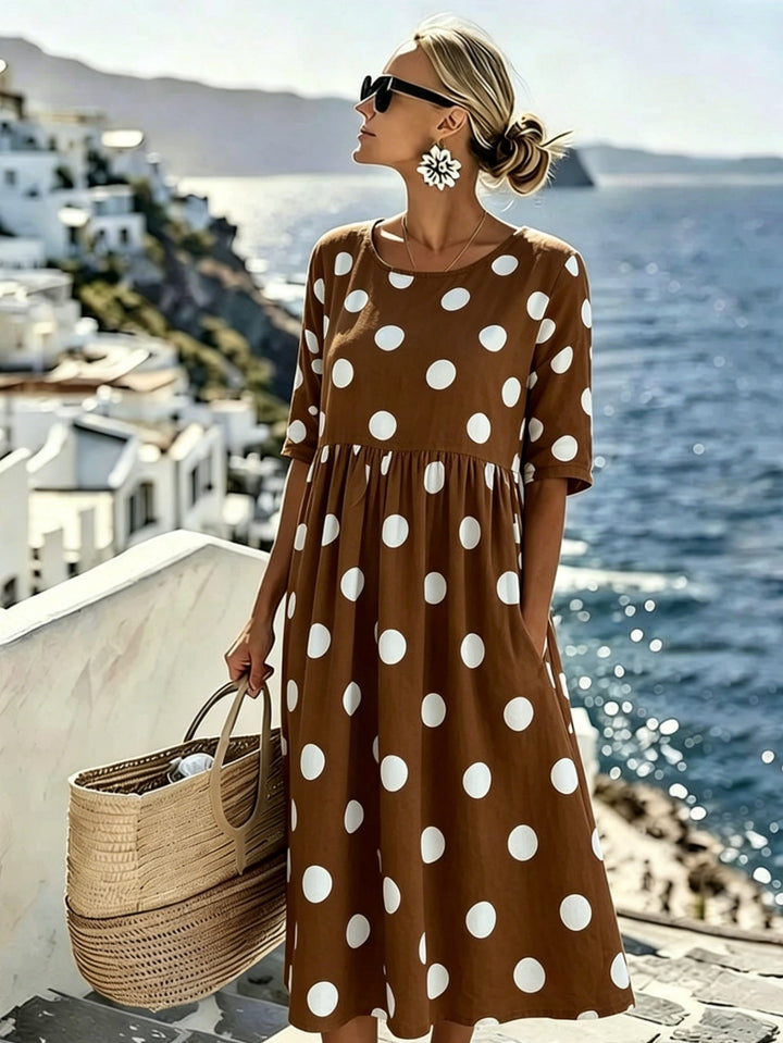 Penélope™ | Clásico Vestido Midi de Lunares