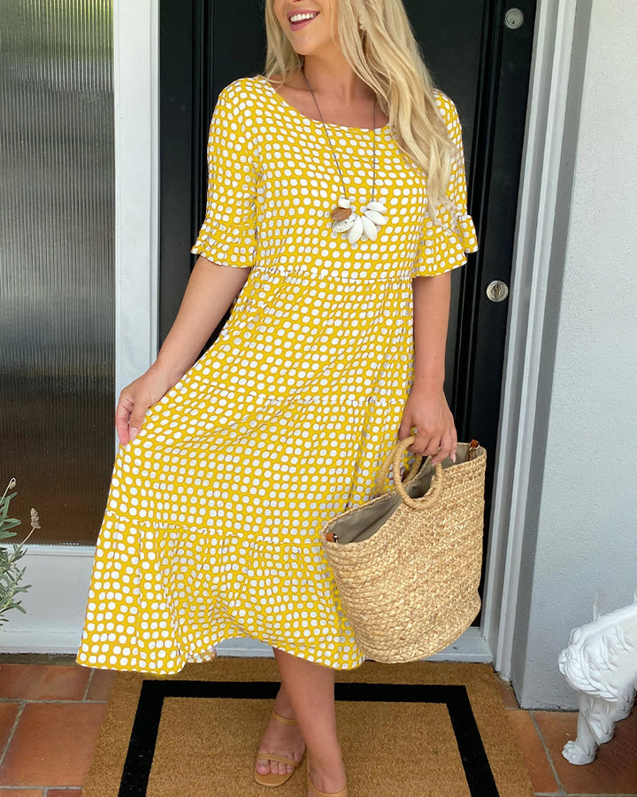 Vestido Midi de Lunares con Volantes