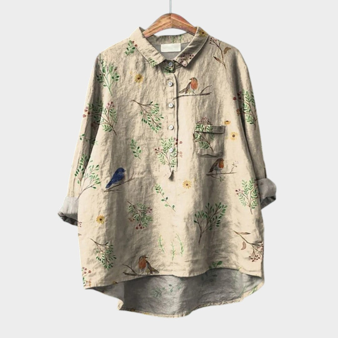 Nova™ | Blusa de lino atemporal con estampado
