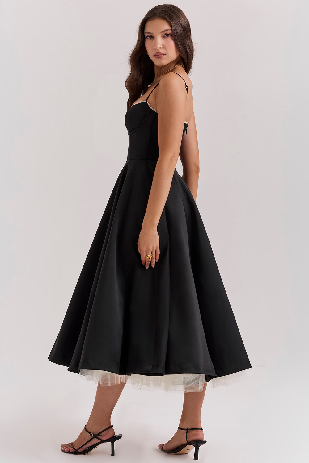 Luce - Midi Dress in Satin Tulle