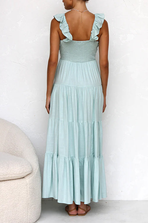 Juliet | Maxi Dress with Ruffles and V-Neck