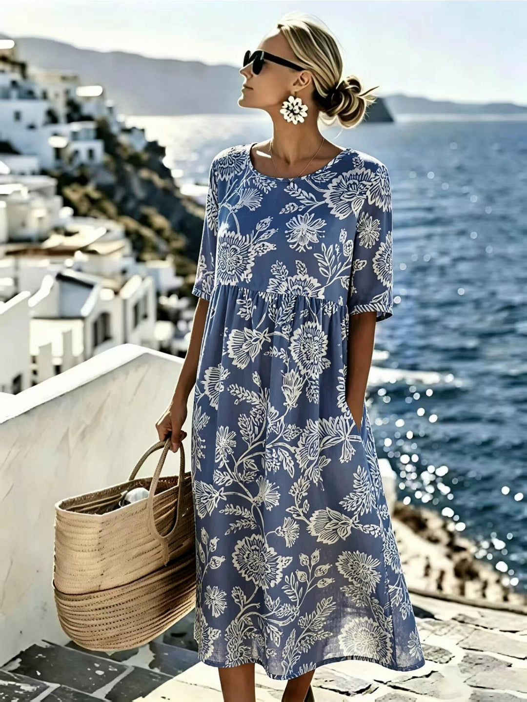 Evie™ - Elegante Vestido Midi Floral para el Verano