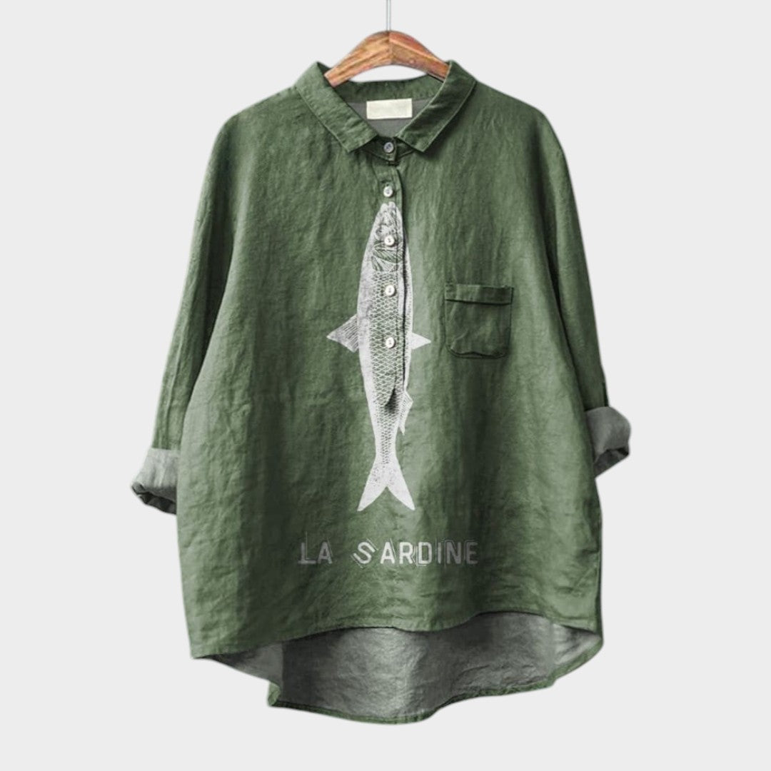 Aria™ | Blusa de lino atemporal con estampado