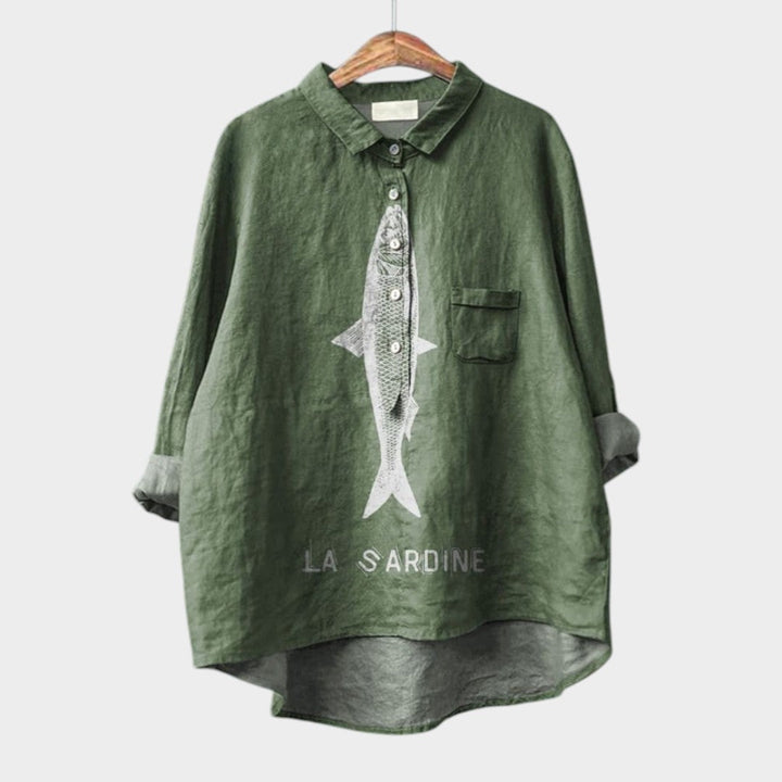 Aria™ | Blusa de lino atemporal con estampado