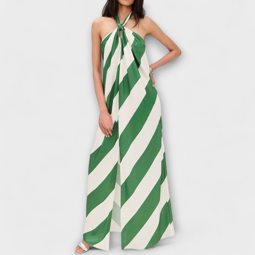 Marlowe - Vestido maxi con rayas y espalda al descubierto