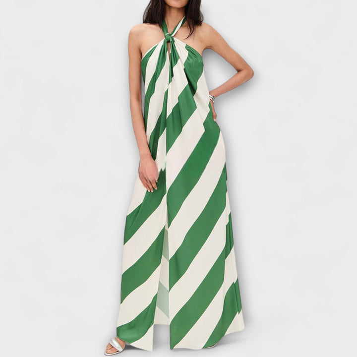 Marlowe - Vestido maxi con rayas y espalda al descubierto